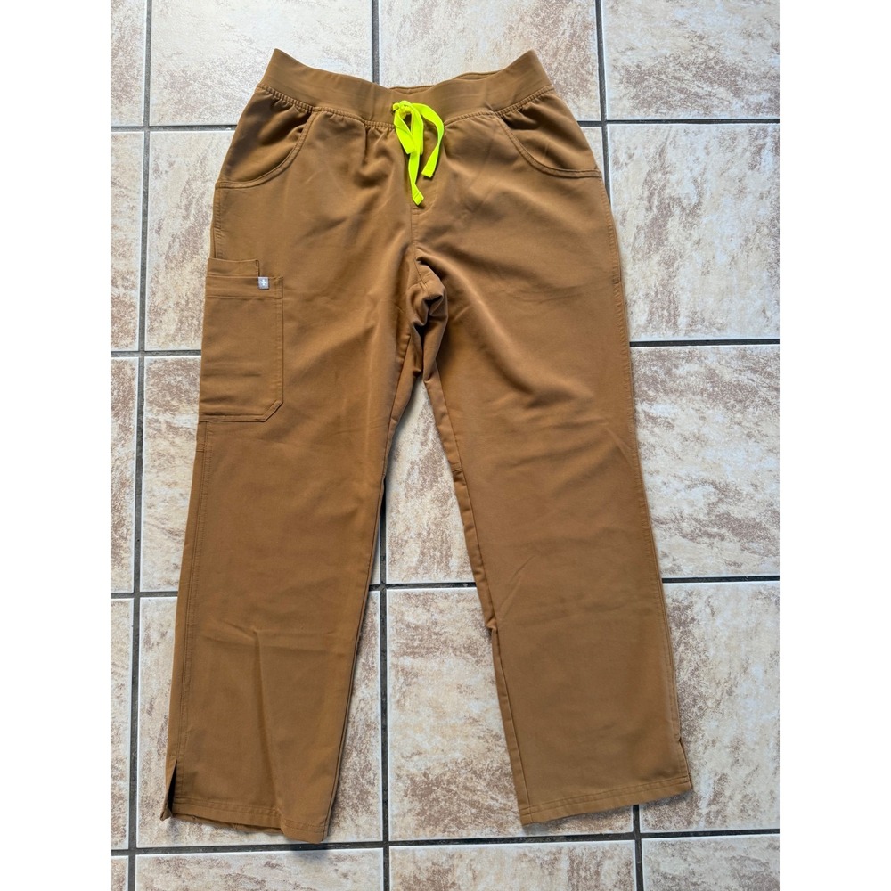 Figs Scrubs Catarina Top Kade Straight Leg Cargo Pants Set Earth Womens Medium - Picture 10 of 11
